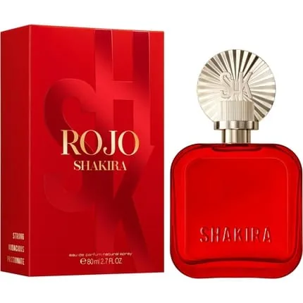 Shakira Perfumes ROJO Eau de Parfum For Women Long Lasting Powerful Sensual and Charming Scent Floral Spicy and Amber Notes Ideal for Day Wear 80ml