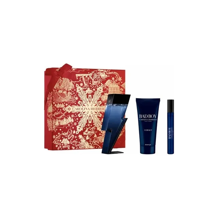 Carolina Herrera Bad Boy Cobalt Eau De Perfume Spray 100ml Set 3 Pieces