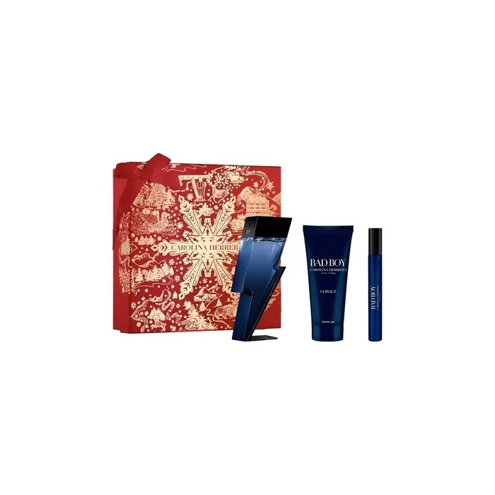 Carolina Herrera Bad Boy Cobalt Eau De Parfum 100ml Eau De Parfum 10ml Shower Gel 100ml