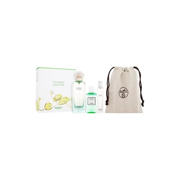 UN JARDIN SUR LE NIL by Hermes EDT Spray 3.3oz, Shower Gel 1.3oz, and EDT Spray 0.5oz