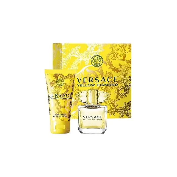 Versace Yellow Diamond Eau De Toilette Spray 90ml + Body Lotion 100ml