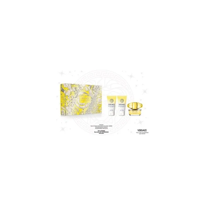 Versace Yellow Diamond Eau De Toilette 50 Ml With Body Lotion 50 Ml And Shower Gel 50 Ml