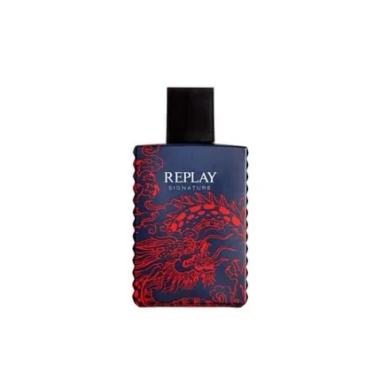 REPLAY Signature Red Dragon For Man Eau De Toilette Men's Perfume Bold and Mysterious Woody Spicy Scent 30ml