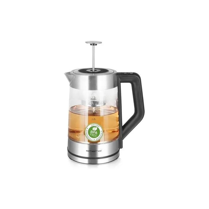 Emerio Electric Kettle 17l Glass Body Stainless Steel Filter