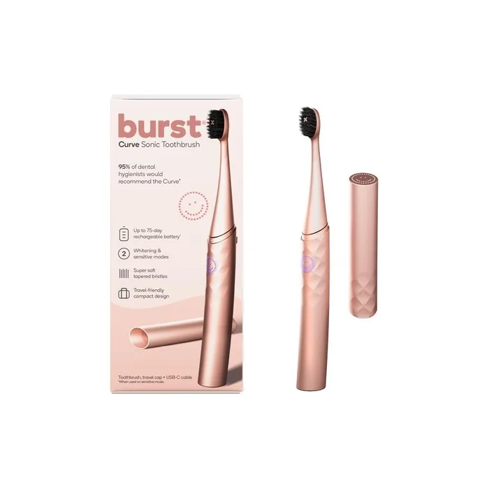 Burst Curve Sonic Electric Toothbrush for Adults Rose Gold
