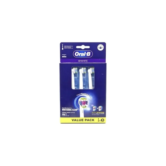 Oral-B 3D White Electric Toothbrush Round Heads - Pack of 3