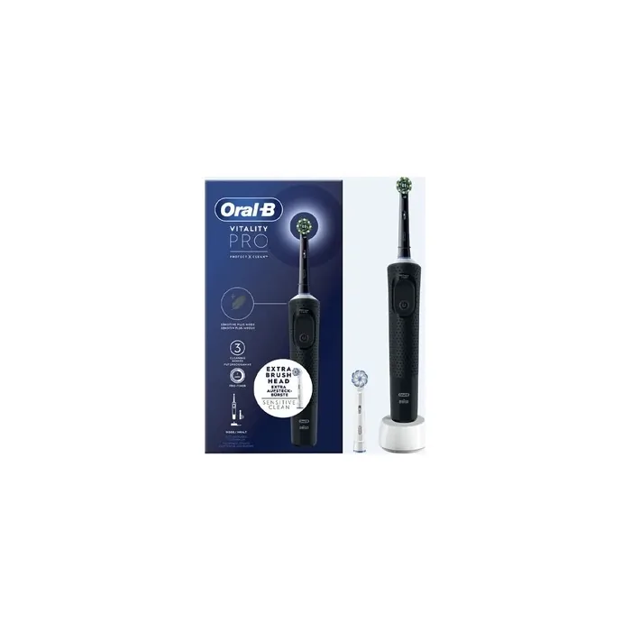 Oralb Vitality Pro Black Electric Toothbrush With Extra Refill