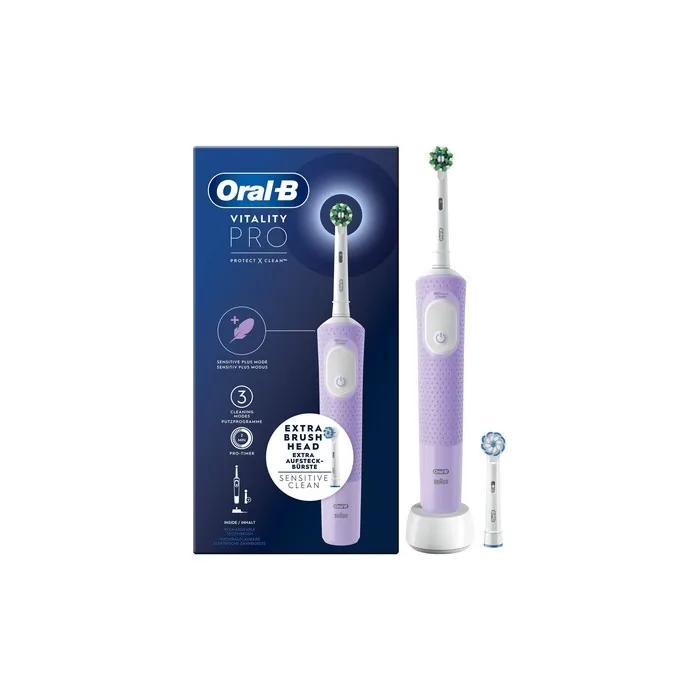 Oralb Vitality Pro Lilac Electric Toothbrush With Extra Refill