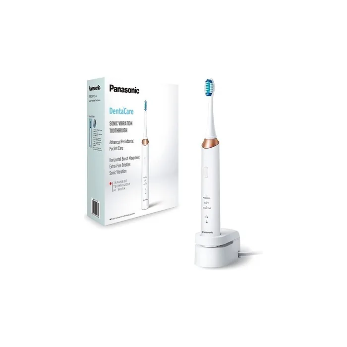 Panasonic EW-DC12 Electric Toothbrush with Sonic Vibrations and 3 Modes - White Rose