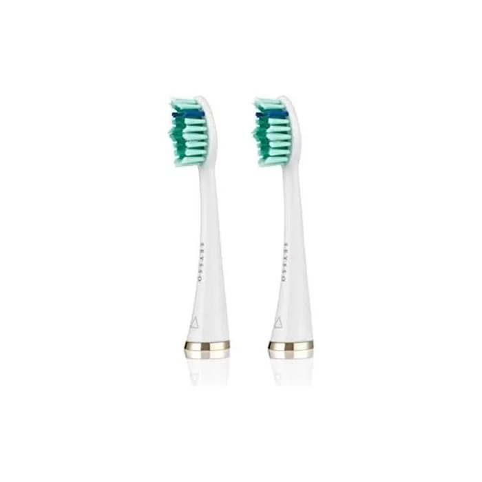 SEYSSO Gold Anti-Plaque Brush Heads White Compatible with SEYSSO Sonic Brushes Recommended for SEYSSO Gold Toothbrush 2 Pieces