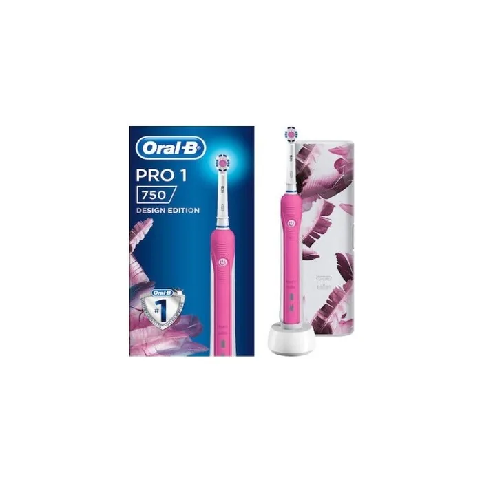 Oral-B Pro 1 750 Electric Toothbrush Pink with Travel Case