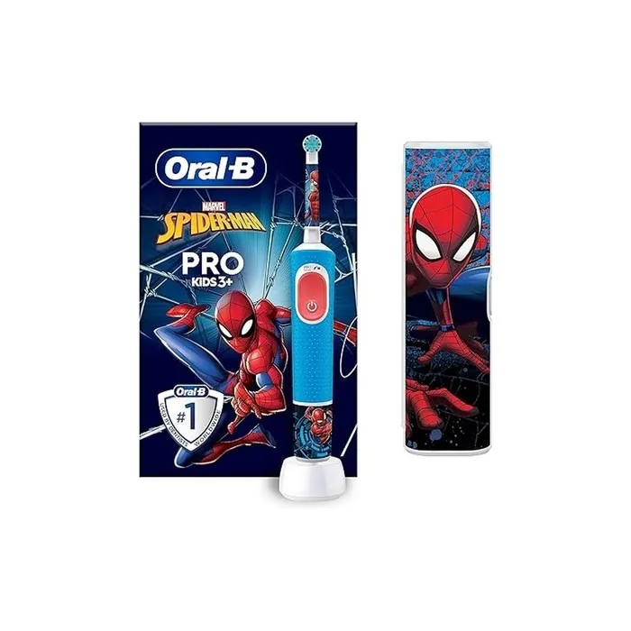 Braun Oral-B Pro Kids 1 Marvel Spider-Man Electric Toothbrush with Brush Head and Travel Case