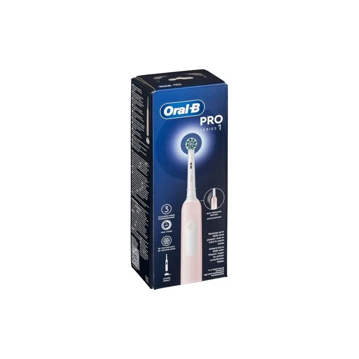 Oral-B Series 1 Rechargeable Electric Toothbrush Pink with 1 Spare Head