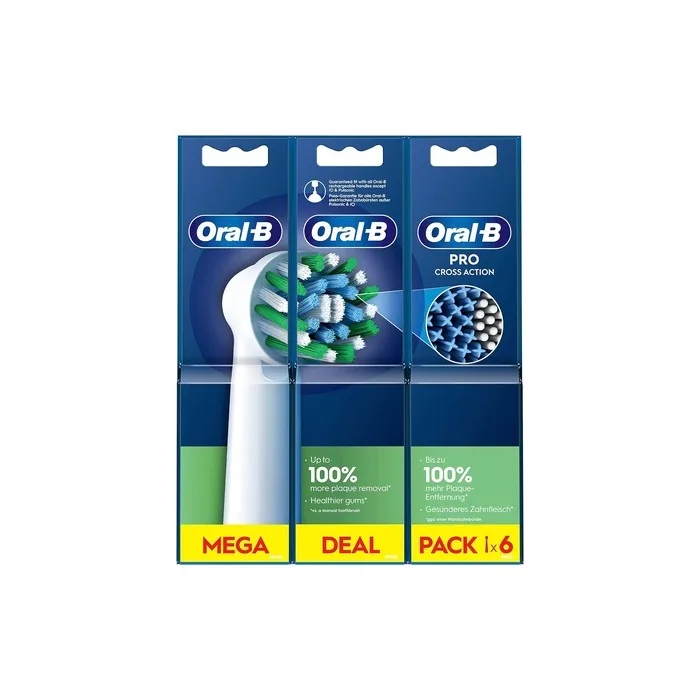 Oral-B Pro Cross Action Electric Toothbrush Head X-Shape and Angled Bristles