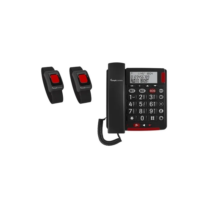 Amplicomms Bigtel 50 Alarm Plus Emergency Bracelet Duo Dark Gray
