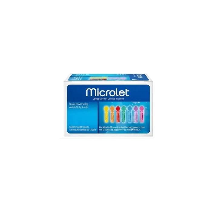 Bayer Microlet 25 Lancing Device Lancets Colored
