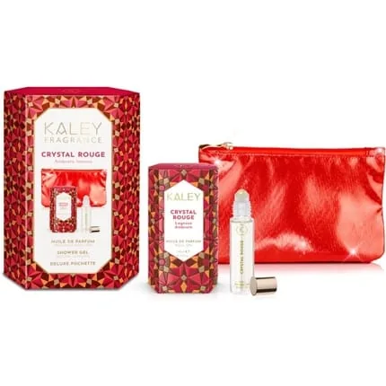 L'Erboristica Kaley Deluxe Pouch with Crystal Rouge Perfume Roll-On Oil 10ml