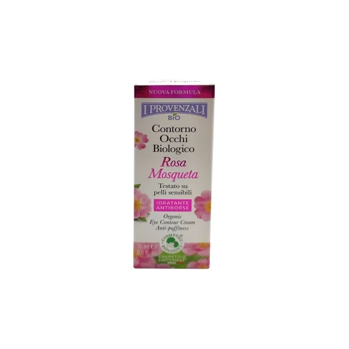 I Provenzali Organic Eye Contour Antibags Rosehip, 0.5 Fl Oz Made in Italy