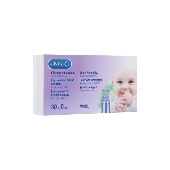 Alvita Saline Solution Nasal and Ocular Hygiene 30 Vials