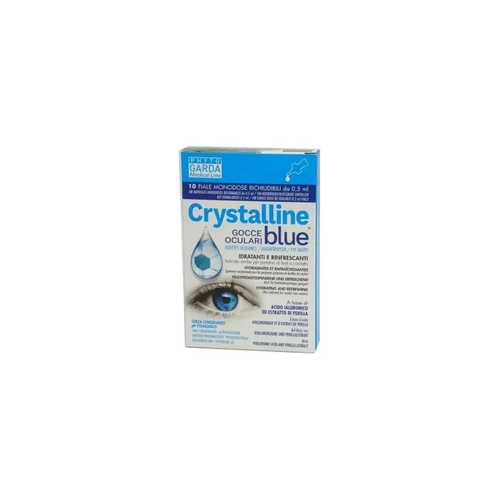 Named Crystalline Blue Hydrating Refreshing Eye Drops 10 Singledose Reclosable Vials