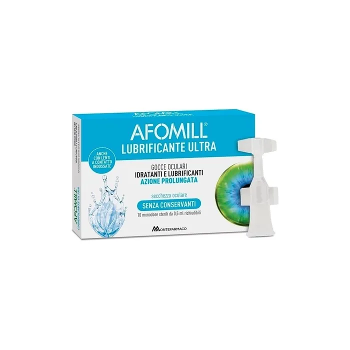 Afomill Ultra Eye Drops Moisturizing and Lubricating for Dry Eyes 10 Vials