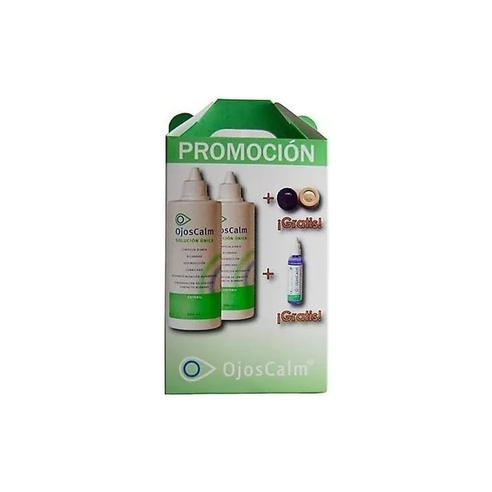 Ojoscalm Pack of 2 x 360ml + 60ml Contact Lens Solution