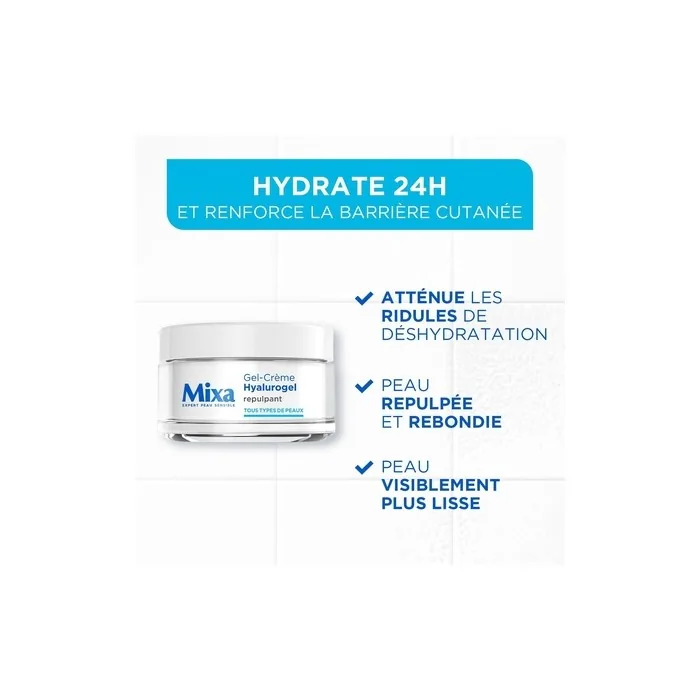 Mixa Hyalurogel 24h Intensive Moisturizing Gel Cream Plumps & Smoothes Fine Lines