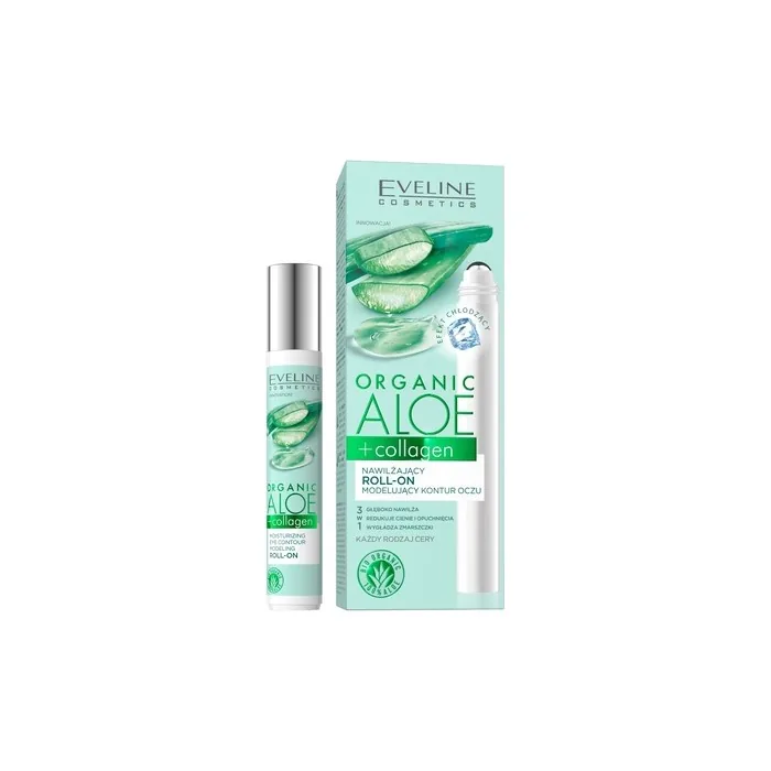 Eveline Organic Aloe + Collagen Moisturizing Roll-On Eye Contour For All Skin Types 15ml