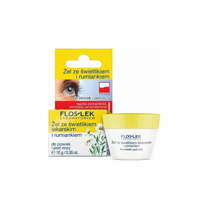 Floslek Eye Gel With Eyebright And Chamomile For Eyelids And Under Eyes 10g