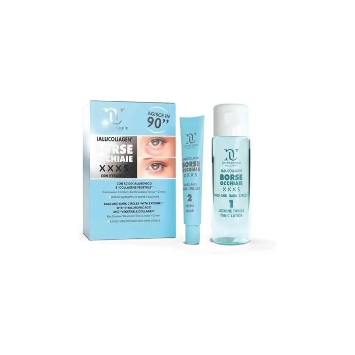 Natur Unique Ialucollagen Eye Bags XXXS - Effective Treatment for Bags and Dark Circles for Men and Women in just 90 Seconds. Tightening Effect, Lasts 8 Hours