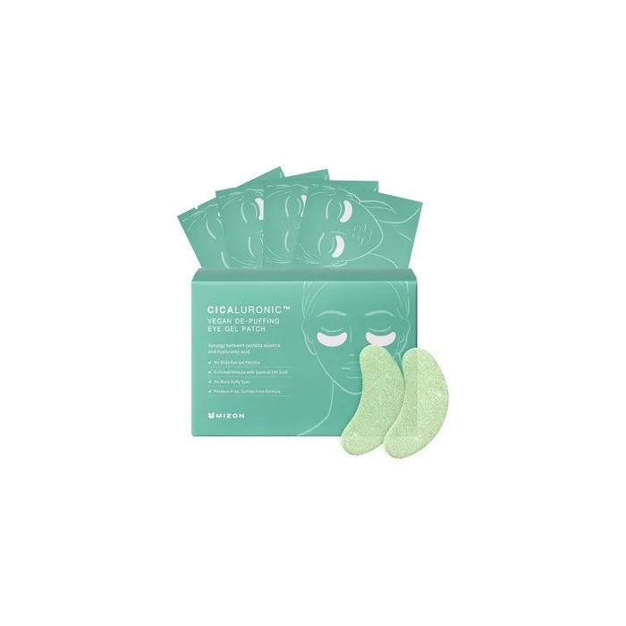 Mizon Cicaluronic Vegan De-Puffing Eye Gel Patch with 24k Gold & Cica Under Eye