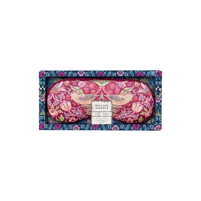 William Morris At Home Lavender Sleep Mask With Perfect Blackout Soft Velvet For Comfort Cruelty Free Vegan Friendly Strawberry Thief