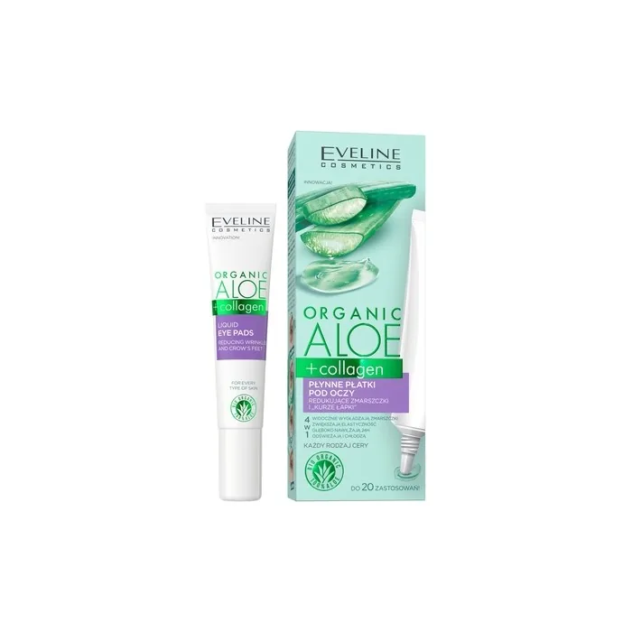 Eveline Organic Aloe + Collagen Liquid Eye Patches Reducing Wrinkles And Crow's Feet 20ml