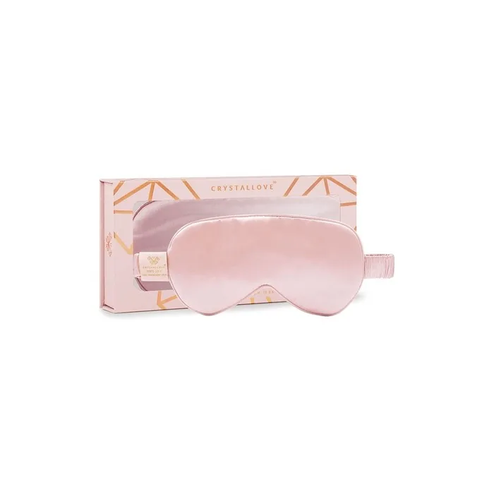 Crystallove Silk Eye Mask Pink Sleep Mask for Women and Men