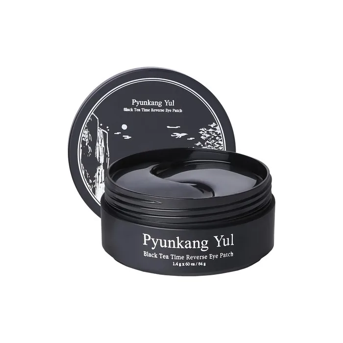 Pyunkang Yul Black Tea Time Reverse Eye Patch Reduces Puffy Eyes Fine Lines Under Eye Bags Face Moisturizer Revitalizer Korean Eye Skin Care Gel Pads with Low-Molecular Collagen 1.4g X 60ea