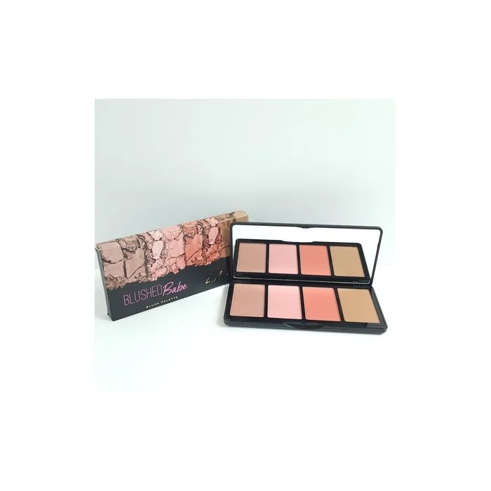 L.A. Girl Blush Eyeshadow Quad Palette with Large Mirror Blushed Babe Coral Nude