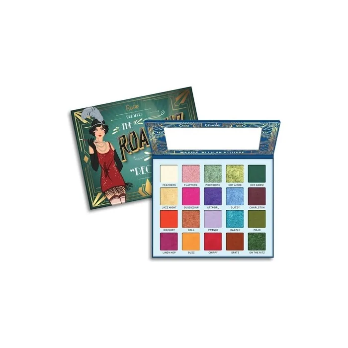 Rude The Roaring 20's Reckless 20 Fabulous Professional Shadow Palette Highly Pigmented Eyeshadow Palette Mattes and Shimmers Blendable