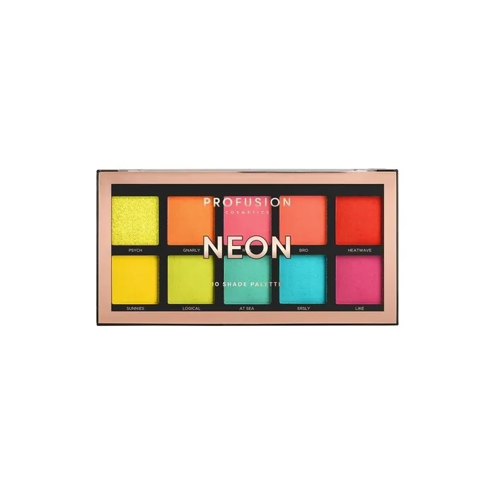 Profusion Cosmetics Neon 10 Shade Palette Multicolour