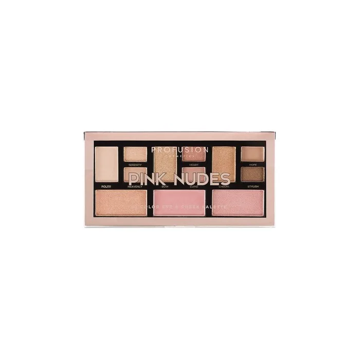 Profusion Cosmetics Mini Artistry 12 Shade Eye & Cheek Palette Pink Nudes