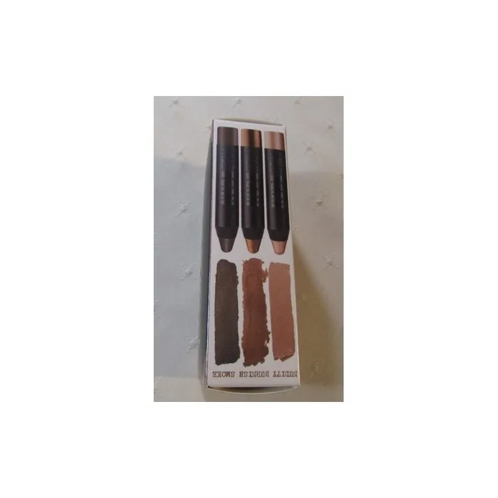 Nudestix Metallicas for Eyes Burnish, Nudity & Smoke with Sharpener and Case - Pack of 3