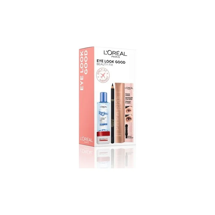 L'Oreal Paris Eye Look Good Beauty Fix Set Cleansing Micellar Water 95 Ml Paradise Extatic Volumizing Mascara 64 Ml Le Khol By Superliner Kohl