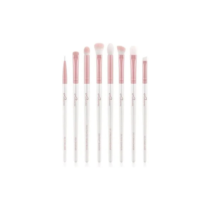 Luvia Cosmetics Prime Vegan All Eye Want Set Di Pennelli Per Gli Occhi Candy Pearl White Rose 8 Pz