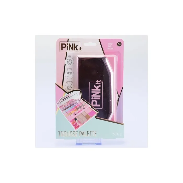 Nice Group Pinkit Makeup Palette Set with Eyeshadow, Blush, Lip Gloss, and Bag