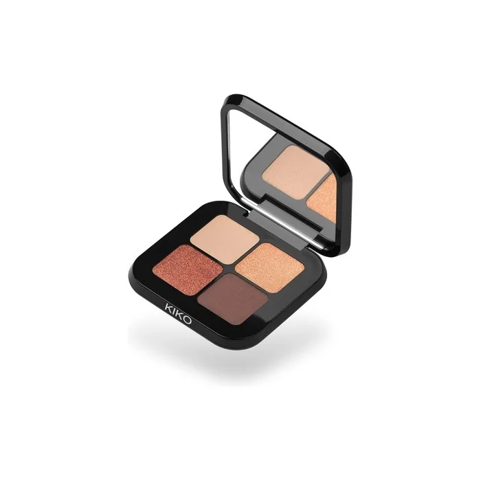 Kiko Milano Bright Quartet Eyeshadow Palette With Four Baked Eyeshadows For Wet And Dry Use Burgundy Variations