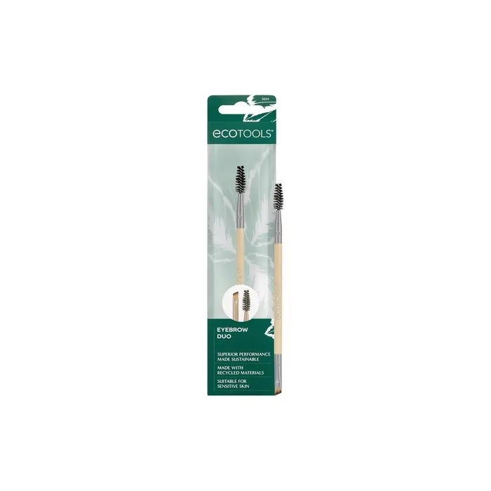 Ecotools Eyebrow Brush Duo Tame Sculpt Fill Brows Multipurpose Gel Powder Cream Dualended Spoolie Angled Brow Brush Eco Friendly Crueltyfree Vegan 1 Count