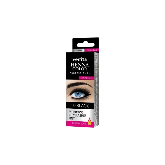 Venita Professional Henna Color Gel Eyebrow And Eyelash Dye 1.0 Black