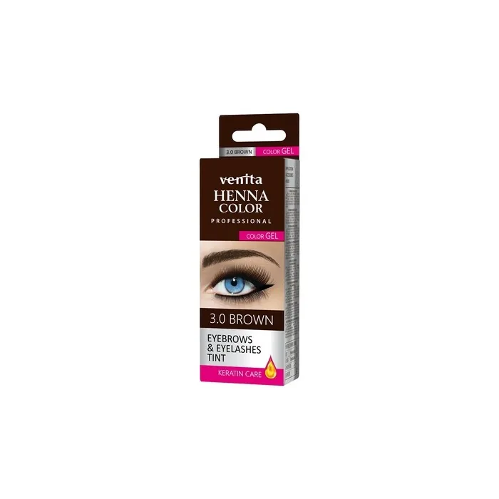 Venita Professional Henna Color Gel Eyebrow And Eyelash Dye 3.0 Brown