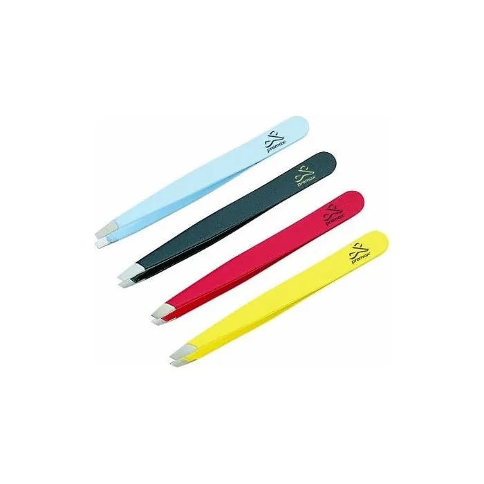 Optima 3.5 inch Pink Finish Stainless Steel Slant Tip Tweezers
