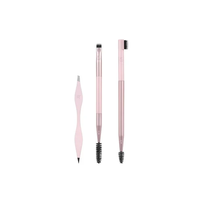 Real Techniques Brow Shaping Set with Spoolie, Brow Brushes, and Tweezers