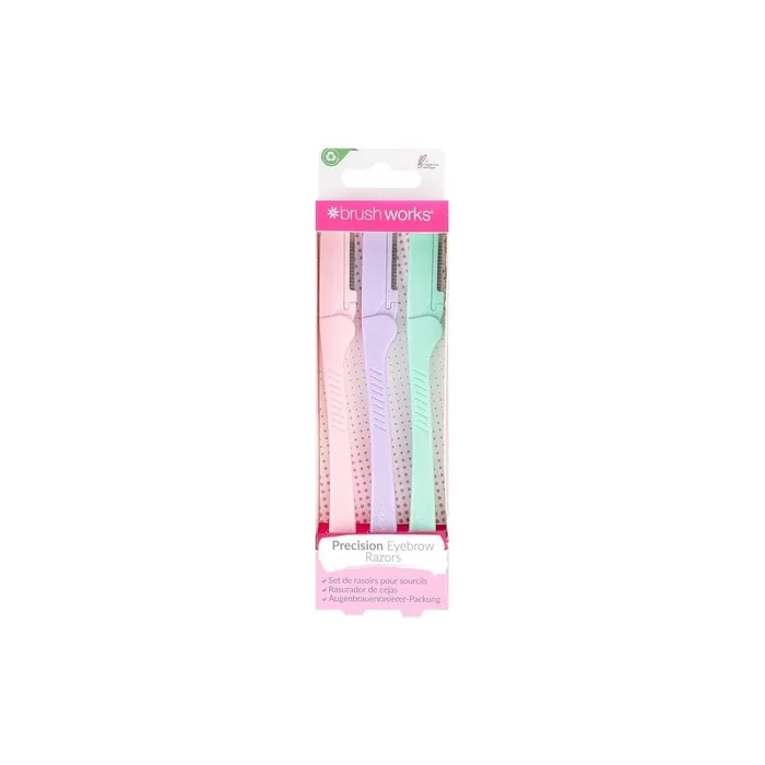 Brushworks Precision Eyebrow Razor Pastel